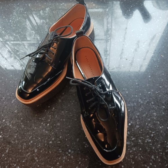 ZARA Platform Lace- Up Derby Shoes - Picture 6 of 8